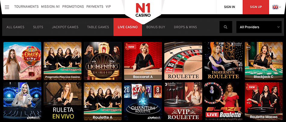 Live casino en tafelspellen