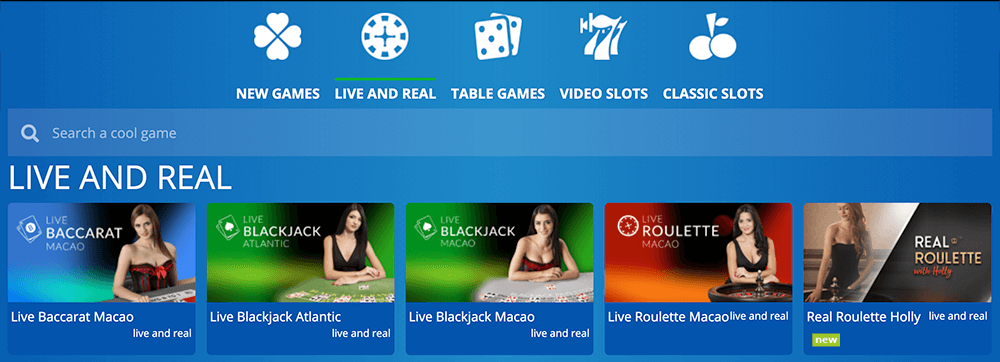 Ervaar het Live casino