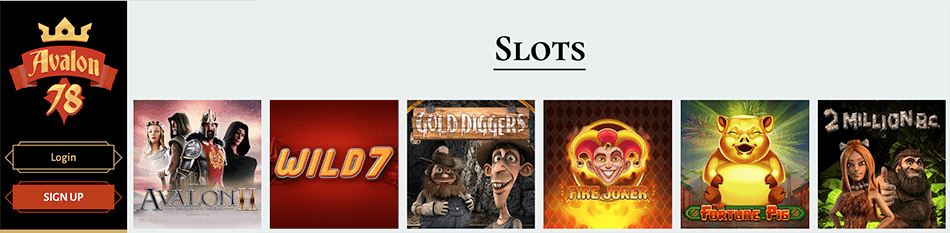 Favoriete slots speel je meteen in het Avalon78 casino