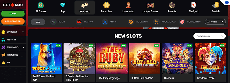 Slots spelen bij Betamo