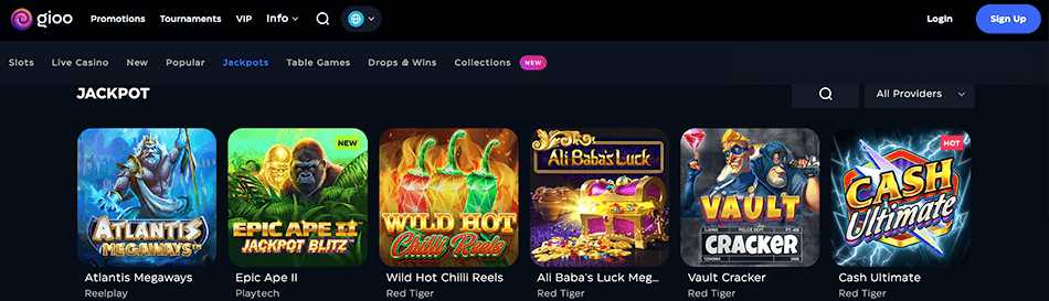 Je vind hier zelfs jackpot games