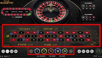 roulette inzet met fiches