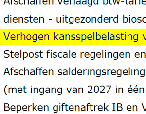 Verhoging kansspelbelasting kan einde legale casino’s betekenen